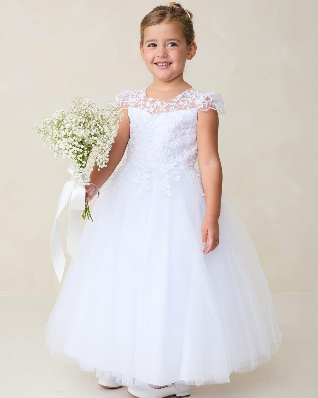 communion dresses near me Joan Calabrese 118326 First Dress This accessory is not included First Holy Communion Dresses @